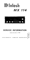 McIntosh MX-114 - Service manual